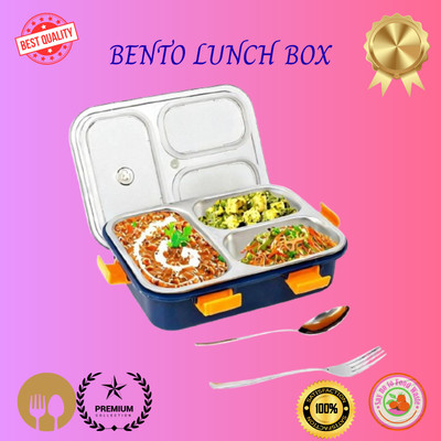 MOIRA INTERNATIONAL Lunch Box 3 Compartment Leakproof, Stainless Steel, With Spoon and Fork_DBB1024 3 Containers Lunch Box(810 ml, Thermoware)