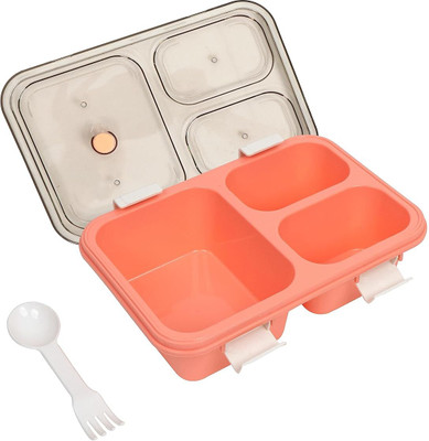 NARV Tokyo Lunch Box 3 Compartment Plastic Box Perfect Size for On-The-Go Meal K2 3 Containers Lunch Box(900 ml)