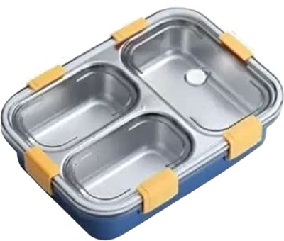 QSHIP Leak Proof Stainless Steel Tiffin Box for Adult Kids 3 Containers Lunch Box(750 ml, Thermoware)