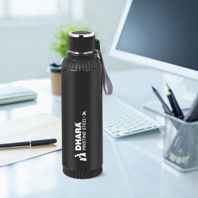 Dhara Stainless Steel Quench 900 Insulated Outer Plastic Inner Steel Water Bottle Black 700 ml Bottle(Pack of 1, Black, Steel)