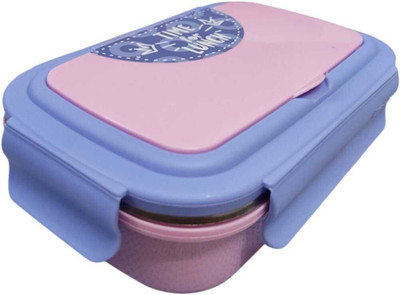 RISHABH. Flip style big steel inslated snack pack | With Dabbi, Fork and Spoon 1 Containers Lunch Box(500 ml)