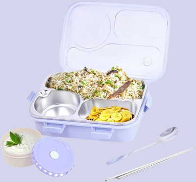 VSELL Compartment -3 Sealed Leak Proof Stainless Steel For Kid's & Adult_K333 3 Containers Lunch Box(750 ml, Thermoware)