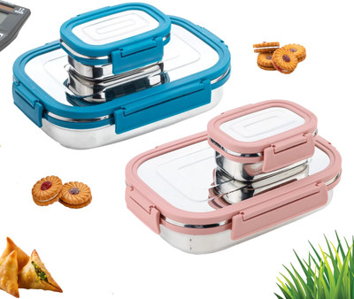 BLLUEX Stainless Steel Leak Proof, Airtight Lunch Box/Tiffin Box for Office, School, 4 Containers Lunch Box(2000 ml)