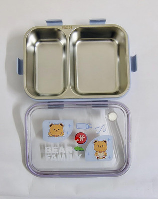 Masox Store Premium 2 Compartment Steel Lunchbox 1000ml Blue_new5 2 Containers Lunch Box(1000 ml, Thermoware)