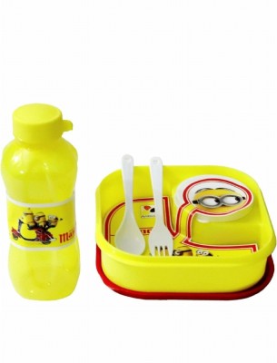 HAPPY SHOPPING STORE Cartoon Printed Lunch Box & Water Bottle Set 2 Containers Lunch Box(600 ml)