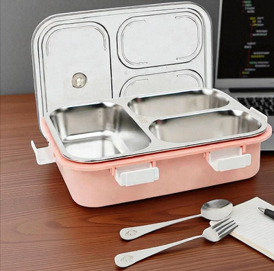 Colorbee Elegant 3-Compartment Stainless Steel Lunch Box with Insulated Design 3 Containers Lunch Box(750 ml, Thermoware)