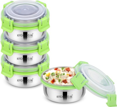 KITCHEN CLUE Stainless Steel Smart Lock N Lock Lunch Box Containers 4 Containers Lunch Box(350 ml, Thermoware)