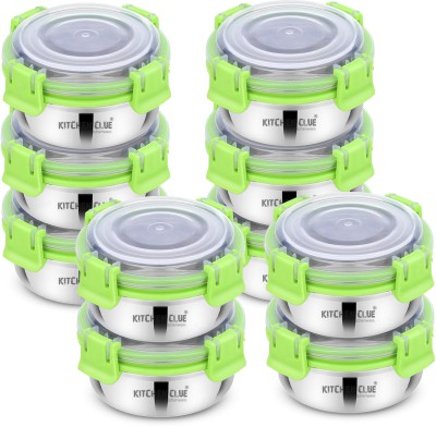 KITCHEN CLUE Stainless Steel Smart Lock N Lock Lunch Box Containers 10 Containers Lunch Box(350 ml, Thermoware)