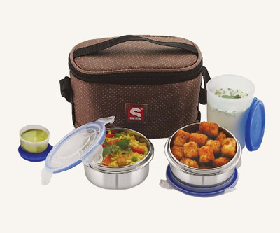 SUNLIFE Emerald Combi 4 Pcs Set - Insulated Oval Lunch Carrier 4 Containers Lunch Box(350 ml, Thermoware)