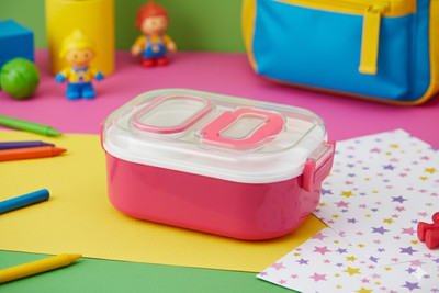 VSELL Steel Airtight Tiffin Box, Lunch Box for Kids, School BPA Free Steel Lunch Box 3 Containers Lunch Box(800 ml, Thermoware)