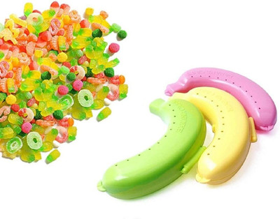 V Creation (PACK OF 3) banana Fruit Case For School Picnic Office Travel Use 3 Containers Lunch Box(2 L)