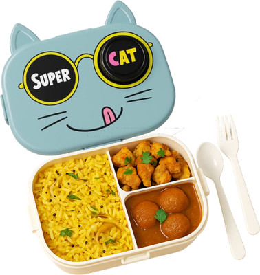 Wizmo Cat Kids School 2 Containers Lunch Box(550 ml)