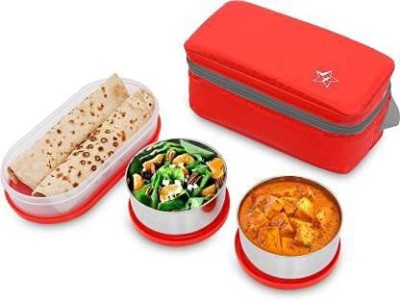 Flipkart SmartBuy Classic 3 Air Tight Steel & Plastic 3 Containers Lunch Box(1300 ml)