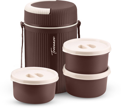 Trueware MEAL 3 Insulated Hot Lunch Box With 3 PP Container 300 ML Each 3 Containers Lunch Box(900 ml, Thermoware)