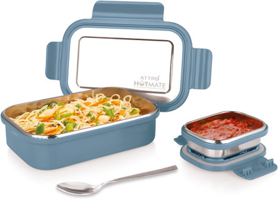 ATTRO Hotmate Sleek & Compact Airtight 2 Containers Lunch Box(980 ml, Thermoware)