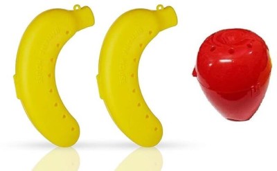 V Creation (PACK OF 3) APPLE BANANA Fruit Case For School Picnic Office Travel Use For Kids 1 Containers Lunch Box(1 L)