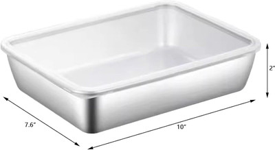 BIRZAR Stainless Steel Fridge Container  - 2000 ml(Pack of 4, Clear, Silver)
