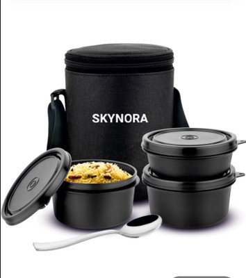 SKYNORA Microwave Safe Stainless Steel 3 Containers Lunch Box Leak Proof 1200 ml,) 3 Containers Lunch Box(1200 ml, Thermoware)
