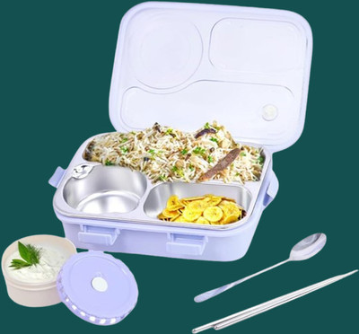 VSELL Compartment -3 Sealed Leak Proof Stainless Steel For Kid's & Adult_K276 3 Containers Lunch Box(750 ml, Thermoware)