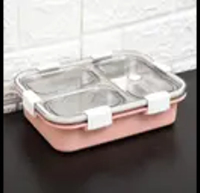 lavtoz Stainless Steel Bento Lunch Box @103 with 3 Containers & Secure Lock, 750ml 1 Containers Lunch Box(750 ml, Thermoware)
