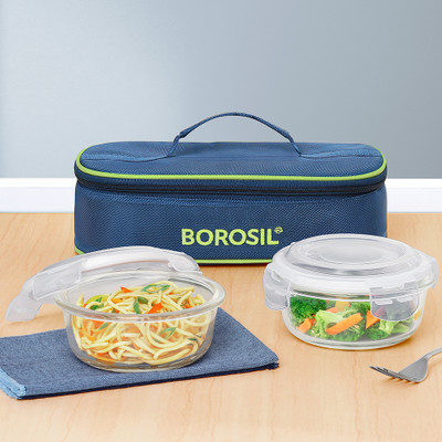 BOROSIL GLASSY 2 Containers Lunch Box 2 Containers Lunch Box(640 ml)