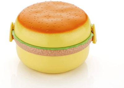 G2L Best Buy Burger Shape Round Lunch Box With Spoon and Fork 3 Containers Lunch Box(600 ml)