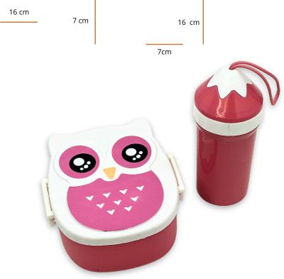 OneWish Box & Bottle Set – Fun Cartoon Design, Ideal for School 1 Containers Lunch Box(800 ml)