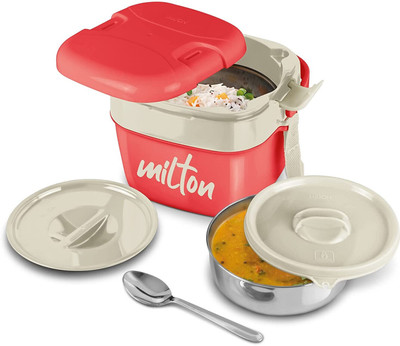 MILTON NewCUBIC RED 2 Containers Lunch Box(1100 ml, Thermoware)