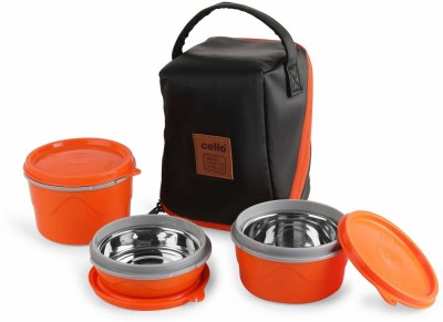 cello MF Micro (Orange) 3 Containers Lunch Box(850 ml, Thermoware)