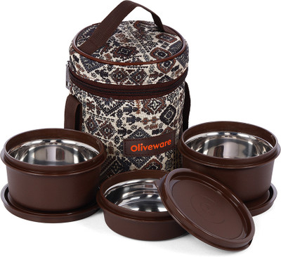 Oliveware Falcon Lunch Box 3 Containers Lunch Box(1200 ml)
