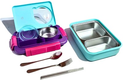 Molly Polly Shamrithi Stainless Steel Lunch Box for School & Office - Assorted Colors 1 Containers Lunch Box(1100 ml)