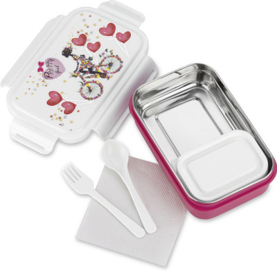 Flipkart SmartBuy Steel Plastic Air Tight Spill Proof ,Tiffin Boxes With (Pink) 2 Containers Lunch Box On Flipkart For Rs. 314 @ 48% off