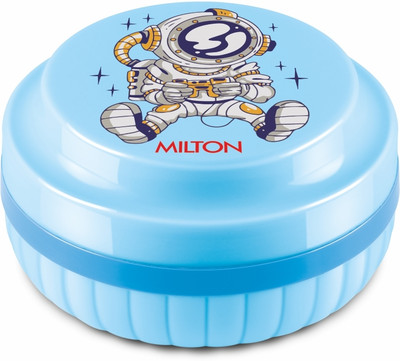 MILTON Bestie Tiffin KIDS LUNCH BOX INNER STEEL OUTER PLASTIC with a steel plate SPACE 1 Containers Lunch Box(315 ml)