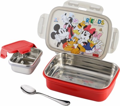 SKI SNAP LOCK STEEL MICKEY 2 Containers Lunch Box(500 ml)