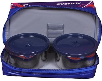 Tannu Craft Tiffen Lunch Box With Cover Mini Stainless Steel Lunch Box 2 Containers Lunch Box(300 ml, Thermoware)