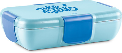 MILTON Snap Lock Insulated Tiffin Box,800 ml,with Inner Container,175 ml and Spoon,Blue 1 Containers Lunch Box(800 ml, Thermoware)
