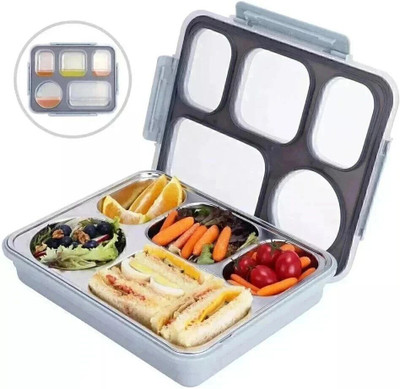 XIZOEN Leak Proof 5 Compartment Stainless Steel Lunch Boxes For Adult Kids Tiffin Box 5 Containers Lunch Box(1280 ml, Thermoware)