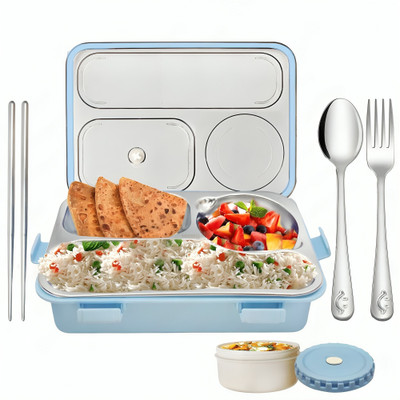 JIGGL Food-Grade Steel with Breathable Vent and Locking Clips 1 Containers Lunch Box(750 ml, Thermoware)