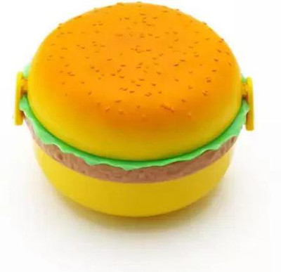 SHOPPINGKART 2 Layer Plastic Burger Shape Lunch Box Tiffin 3 Containers Lunch Box(1000 ml, Thermoware)
