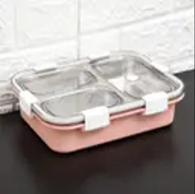 lavtoz Stainless Steel @57 Bento Lunch Box with 3 Containers & Secure Lock, 750ml 1 Containers Lunch Box(750 ml, Thermoware)
