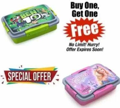 mexproduct KIDS LUNCH BOX 2 CONTAINERS BEN 10 AND BARBIE COMBO SET ( PACK OF 2 ) 2 Containers Lunch Box(950 ml, Thermoware)