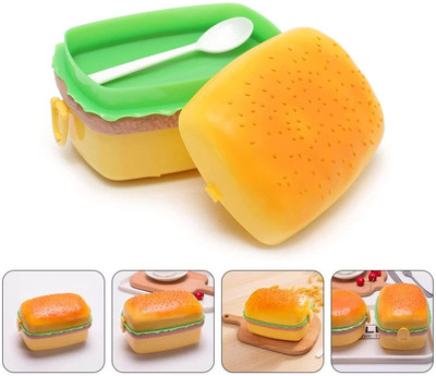 TRENDS ALERT Sandwich Burger Shape Lunch Box for Kids - School 2 Containers Lunch Box(500 ml)