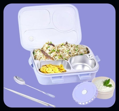 Kello Compartment -3 Sealed Leak Proof Stainless Steel For Kid's & Adult_K344 3 Containers Lunch Box(750 ml, Thermoware)