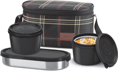 MILTON Lunch Box (3 Containers, 1 x 475 ml , 2 X 500 ml each) With Jacket 3 Containers Lunch Box(1350 ml)