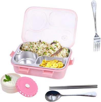 RBGIIT Durable Stainless Steel Bento Box with Breathable Vent and Spoon 1 Containers Lunch Box(750 ml, Thermoware)
