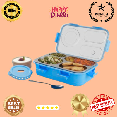 MOIRA INTERNATIONAL Compartment -3 Sealed Leak Proof Stainless Steel For Kid's & Adult_K656 3 Containers Lunch Box(800 ml, Thermoware)