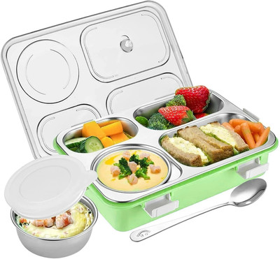 Hyzon Tech Stainless Steel 4 Compartment Leak Proof Lunch Box 4 Containers Lunch Box 4 Containers Lunch Box(1000 ml, Thermoware)