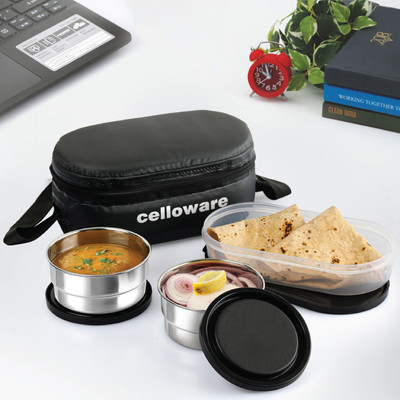 cello Double treat Lunch Box - 3 container 3 Containers Lunch Box(300 ml)