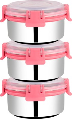 The Saucey Squad Smart Clip Lock Containers 3 Containers Lunch Box(350 ml)