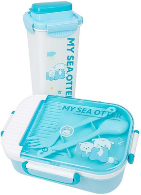 sipwip Kids Lunch Box and Water Bottle Set – Cute Cartoon Design for School & Travel 3 Containers Lunch Box(750 ml)